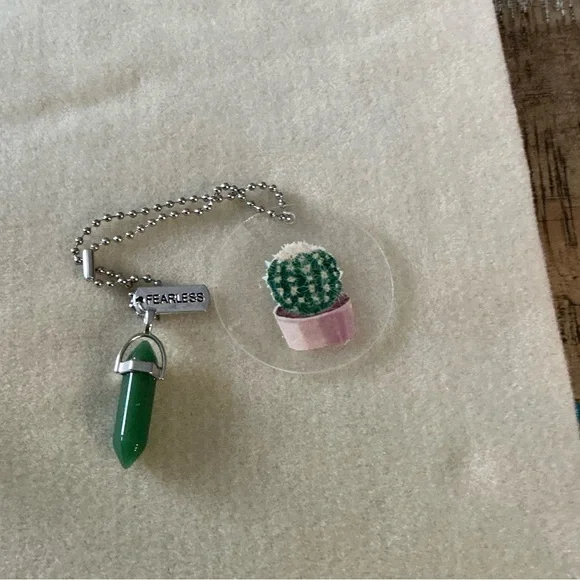 Set of 3 handmade rearview mirror hangars. Chain is 10” - Picture 3 of 3